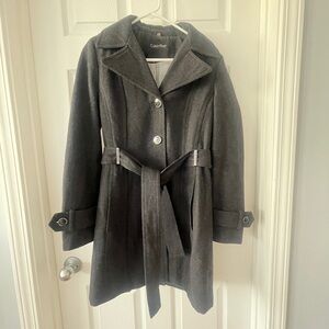 Calvin Klein Charcoal Belted Trench Coat